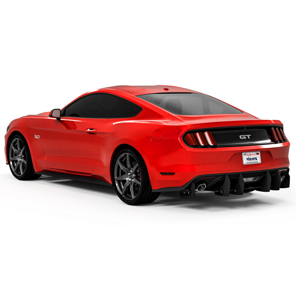 2015-2017 Ford Mustang Centa VR2 Rear Diffuser, Carbon/Black - view 9