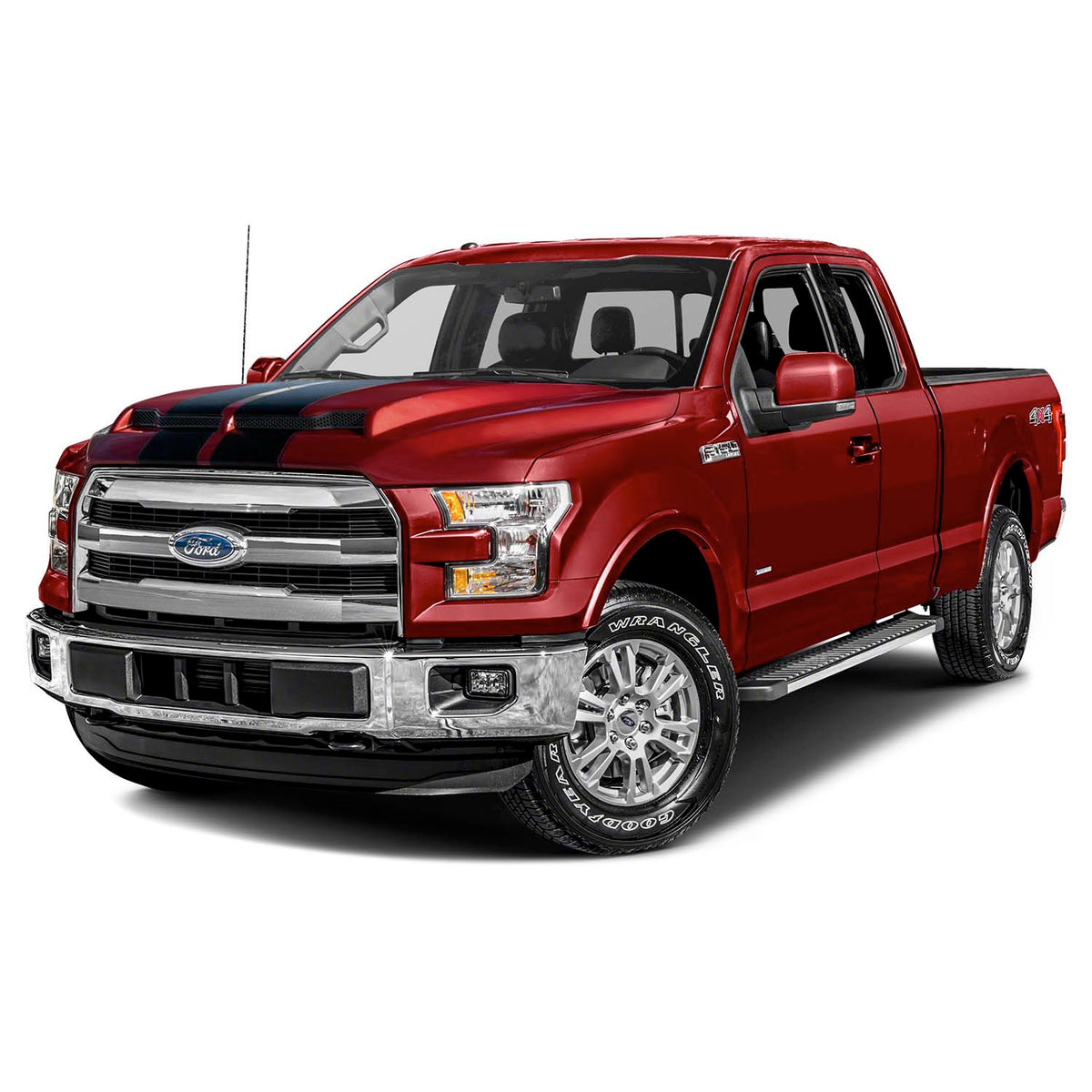 2015-2020 Ford F-150 GT500 Style Steel Hood w/ Air Vent Scoop - view 8