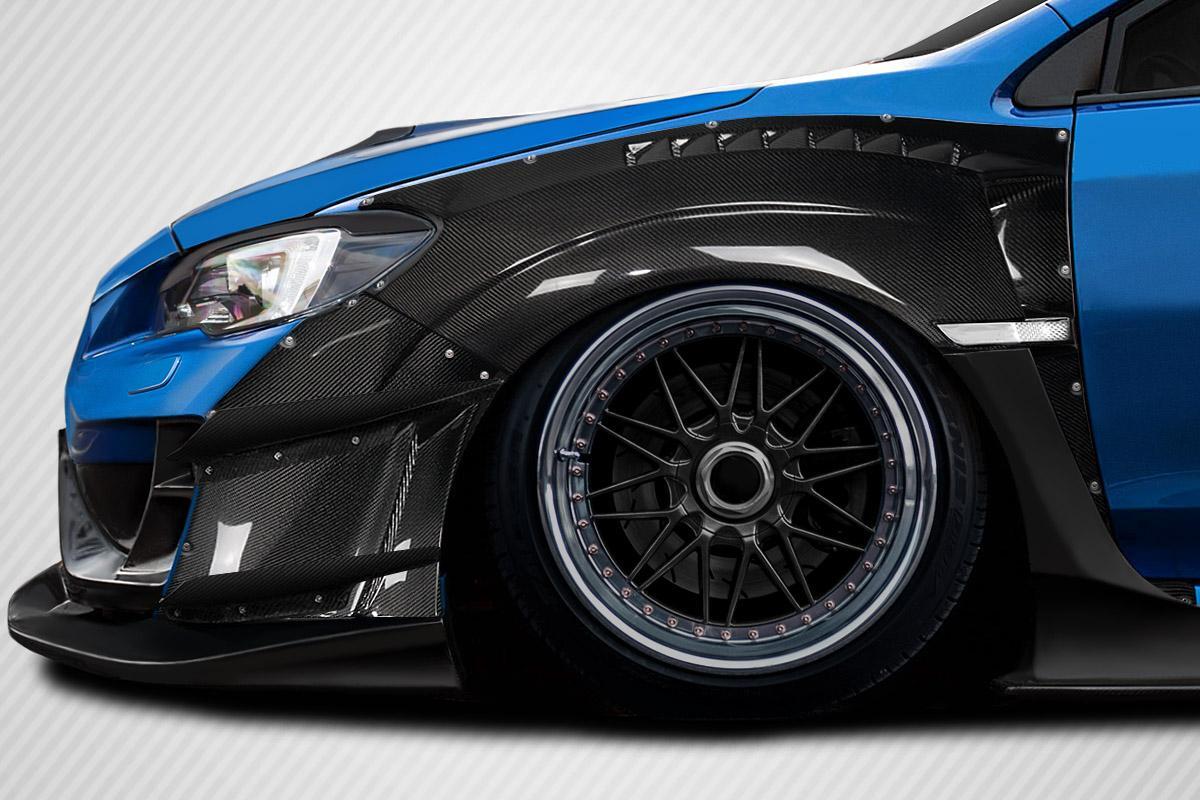 2015-2021 Subaru WRX STI VRS Wide Body Front Fenders, Carbon Fiber - view 1