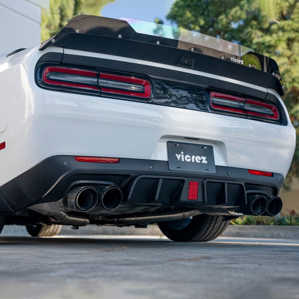 2015-2023 Dodge Challenger BL Style Rear Diffuser, Matte Black - view 4