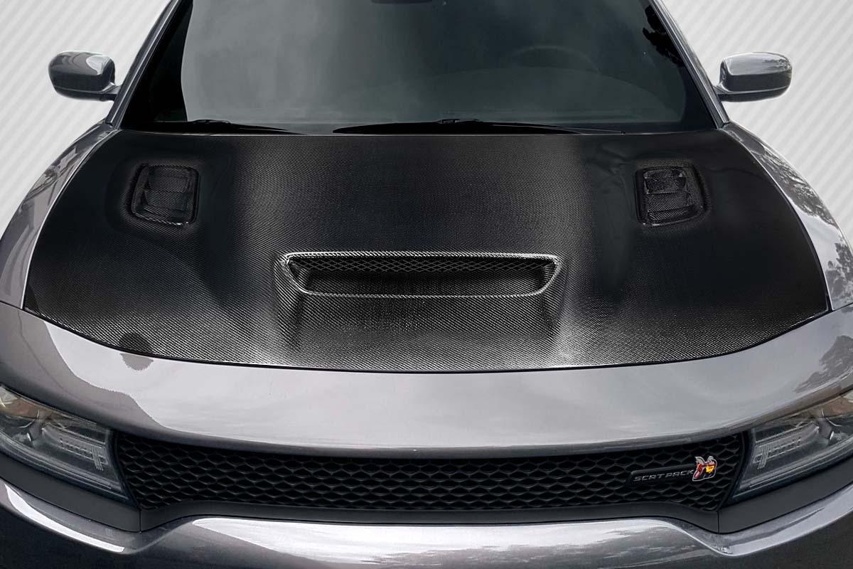 2015-2023 Dodge Charger Hellcat Redeye Look Hood, Carbon Fiber - view 1