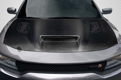 2015-2023 Dodge Charger Hellcat Redeye Look Hood, Carbon Fiber - view 1