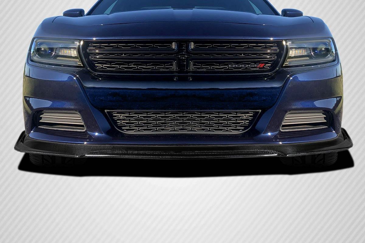 2015-2023 Dodge Charger Sportline Front Lip Spoiler Air Dam, Carbon - view 1