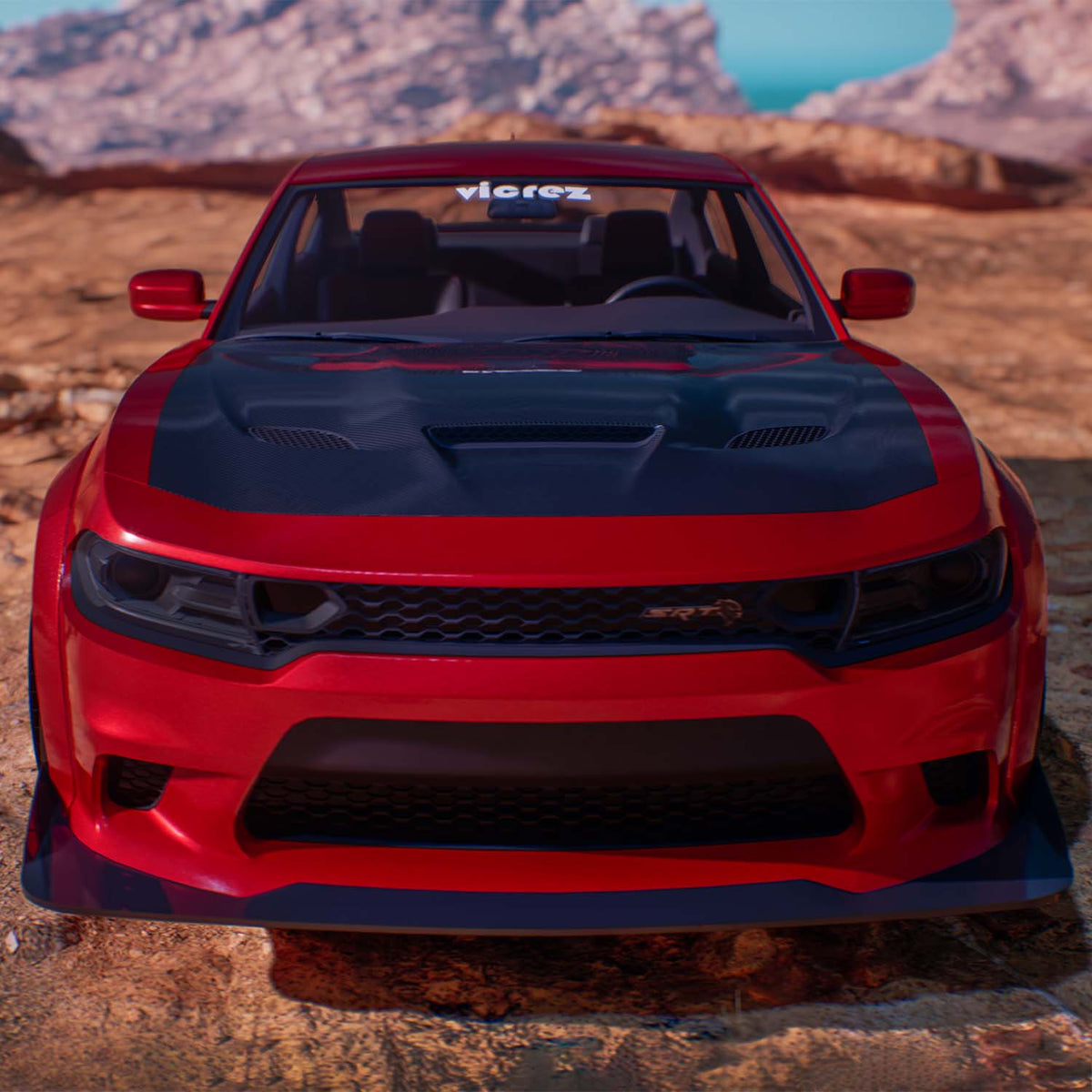 2015-2023 Charger Carbon Fiber Hellcat SRT Hood w/ Vent Scoop - view 3