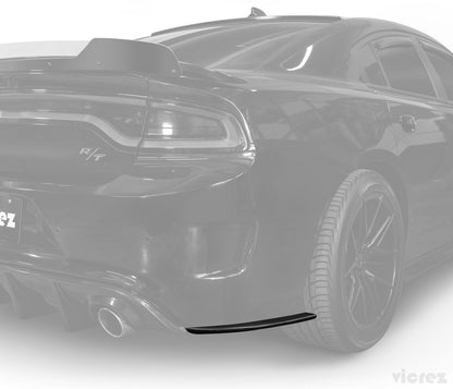 2015-2023 Dodge Charger V3R Style Rear Bumper Side Splitters - view 2