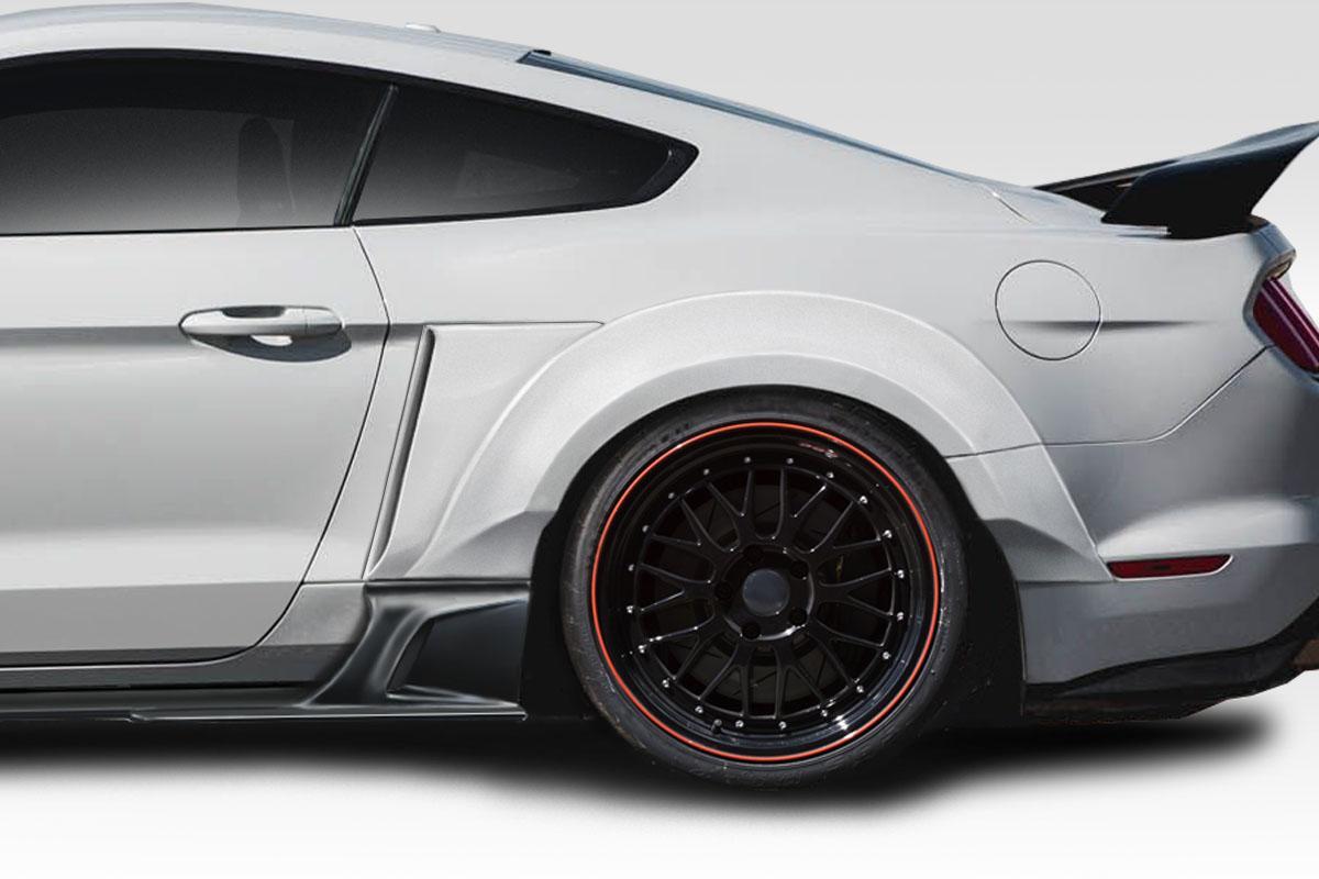 2015-2023 Ford Mustang KT Wide Body Rear Fender Flares, Fiberglass - view 1