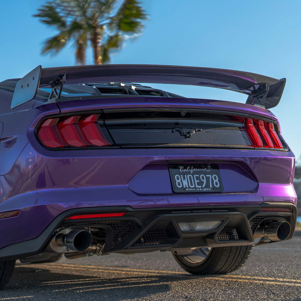 2015-2023 Mustang GT500 Track Pack Rear Wing, Gloss Carbon - view 2