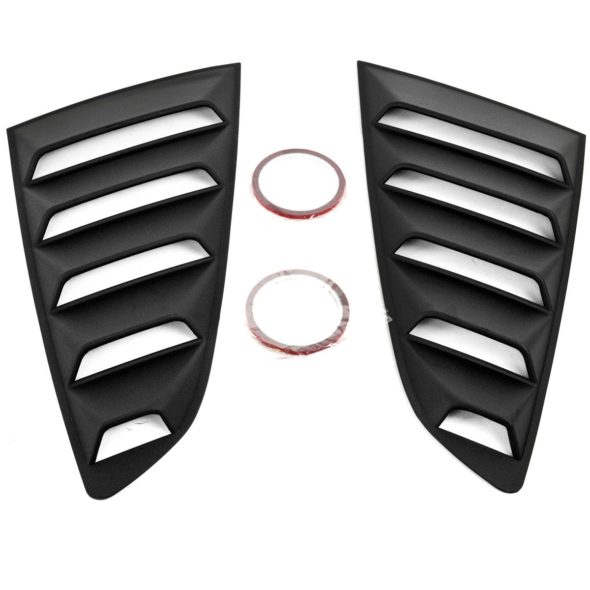 2015-2023 Ford Mustang LV Quarter Window Louvers, Matte Black - view 5