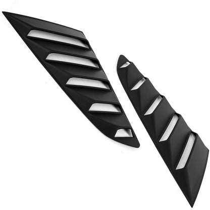 2015-2023 Ford Mustang LV Quarter Window Louvers, Matte Black - view 6