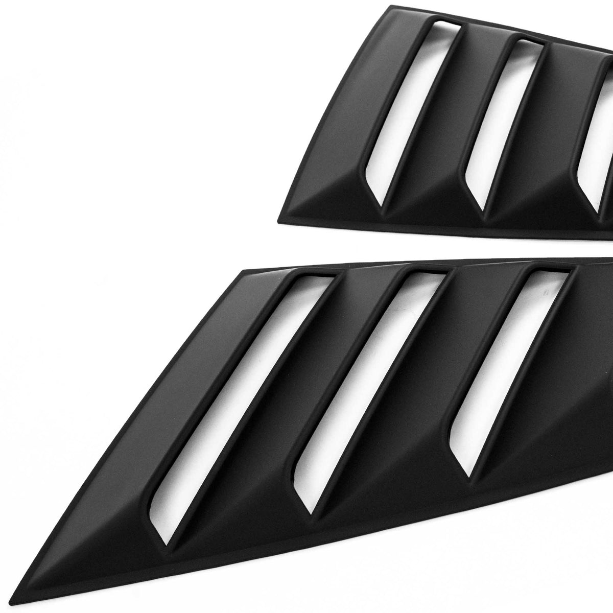 2015-2023 Ford Mustang LV Quarter Window Louvers, Matte Black - view 8