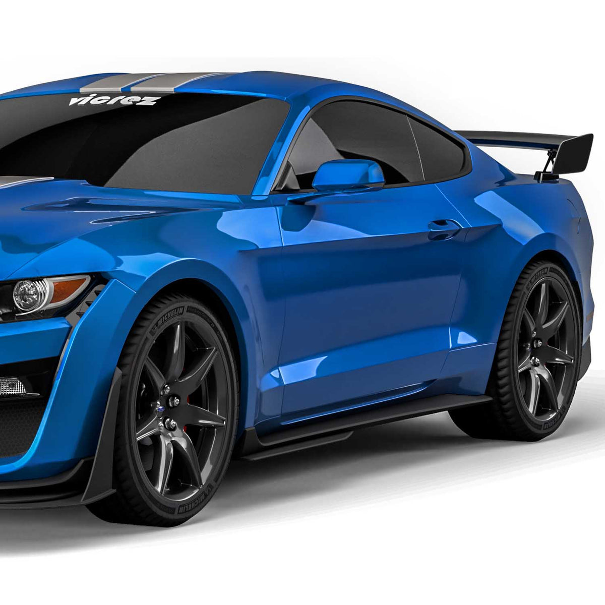 2015-2023 Ford Mustang GT500 Style Side Skirts Rocker Panels - view 4
