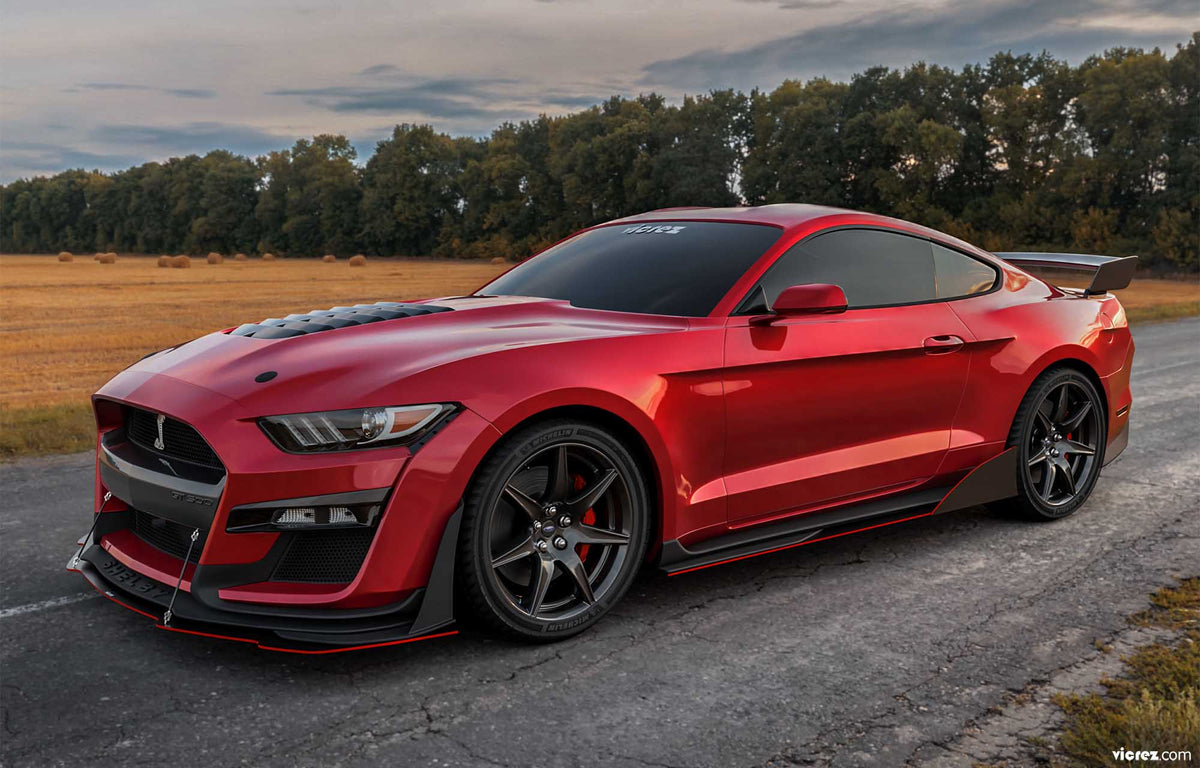 2015-2023 Ford Mustang GT500 Style Side Skirts Rocker Panels - view 7