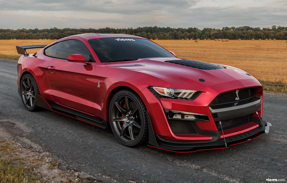 2015-2023 Ford Mustang GT500 Style Side Skirts Rocker Panels - view 8