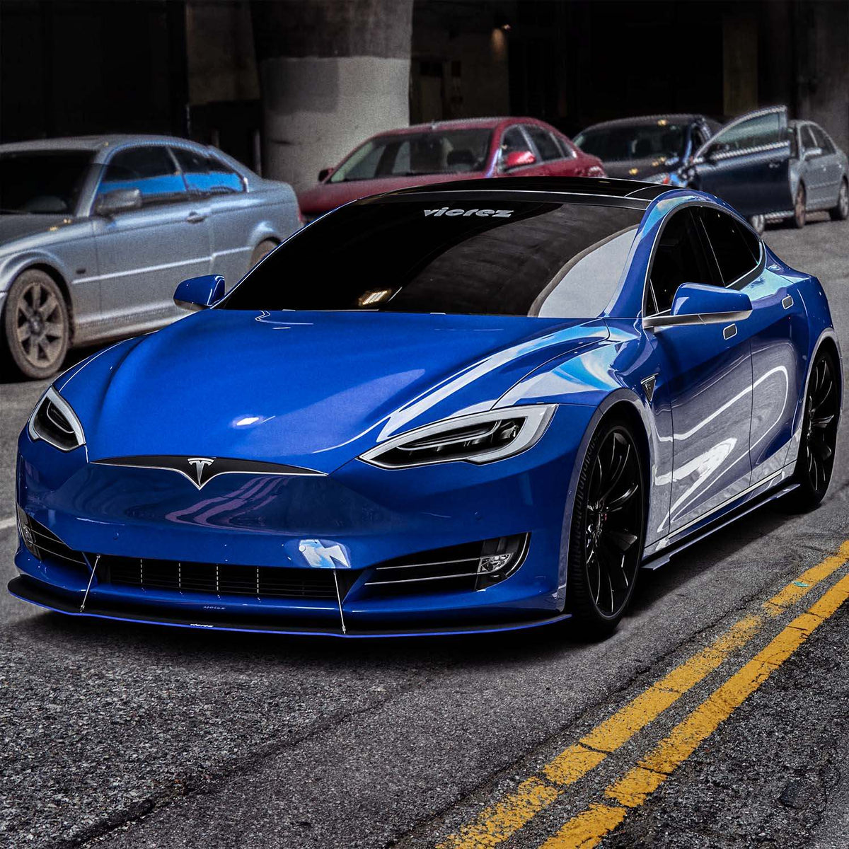 2015-2023 Tesla Model S VR1 Front Splitter, ABS - view 4