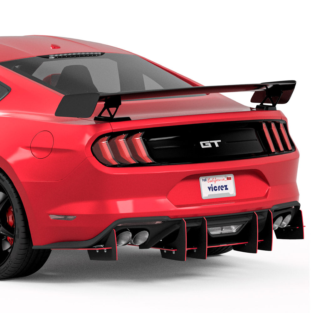 2015-2025 Ford Mustang Genali VR2 Rear Diffuser