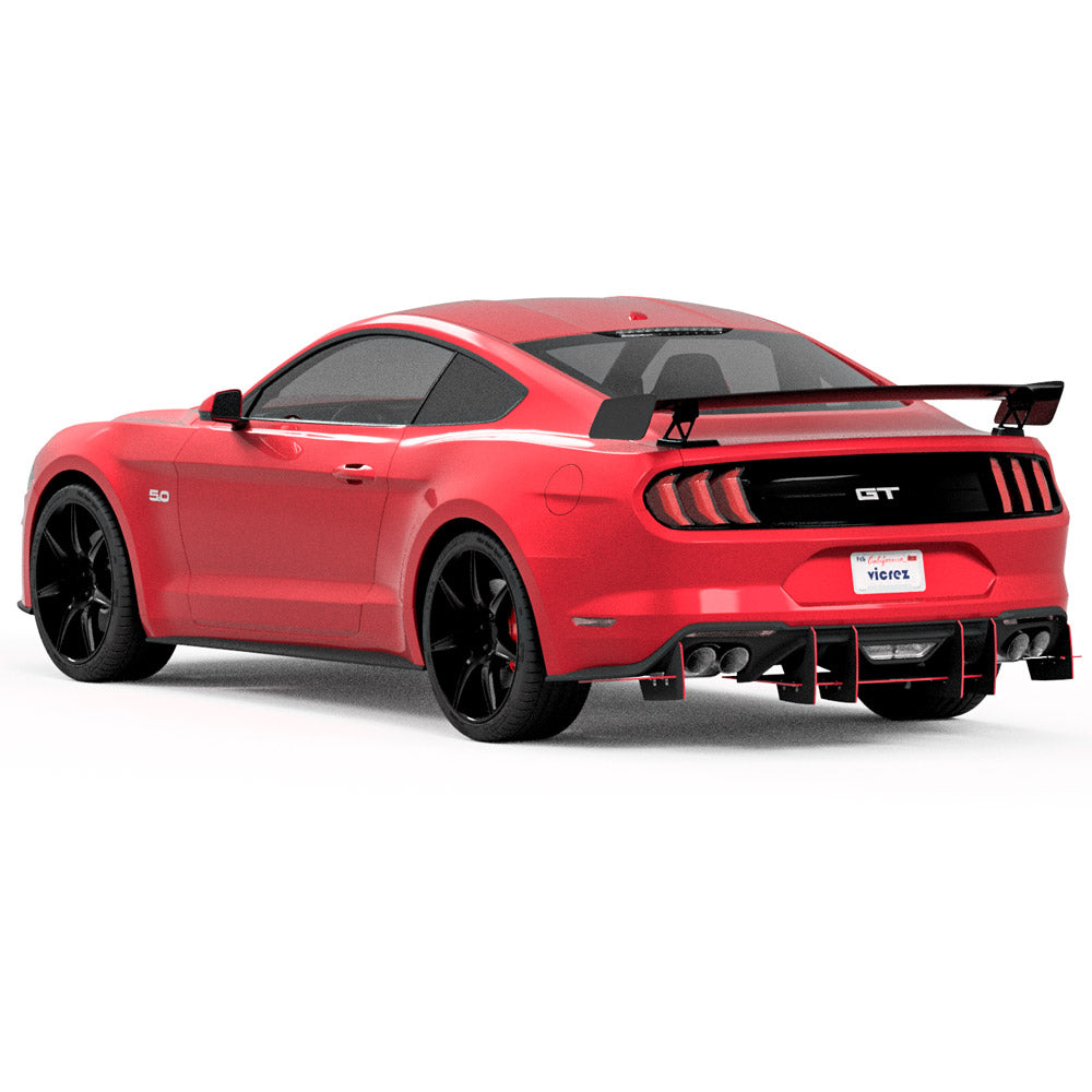 2015-2025 Ford Mustang Genali VR2 Rear Diffuser - view 2