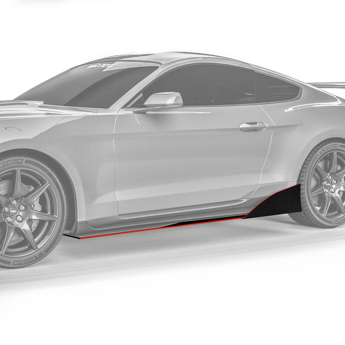 2015-2025 Ford Mustang VZR1 Style Side Skirt Splitters - view 2