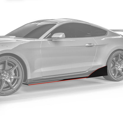 2015-2025 Ford Mustang VZR1 Style Side Skirt Splitters - view 2