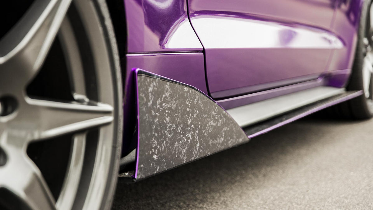 2015-2025 Ford Mustang VZR1 Style Side Skirt Splitters - view 4