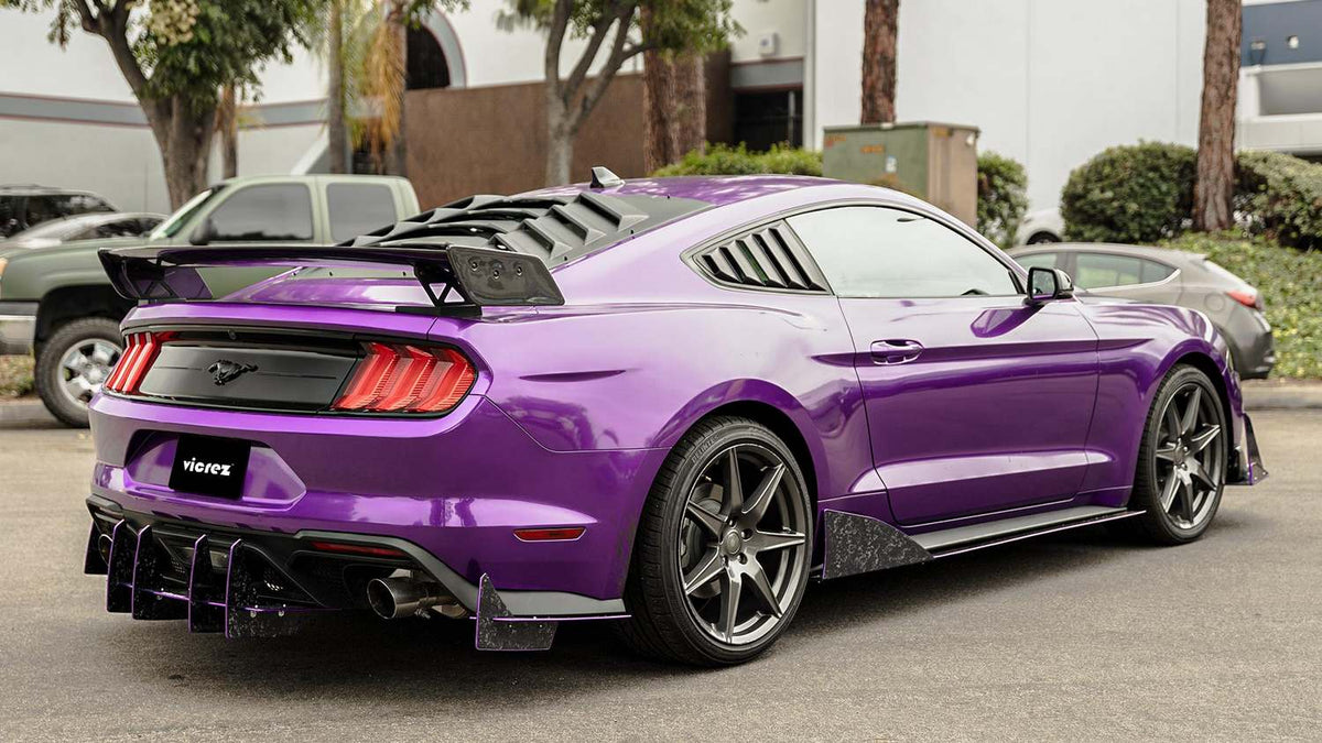 2015-2025 Ford Mustang VZR1 Style Side Skirt Splitters - view 5