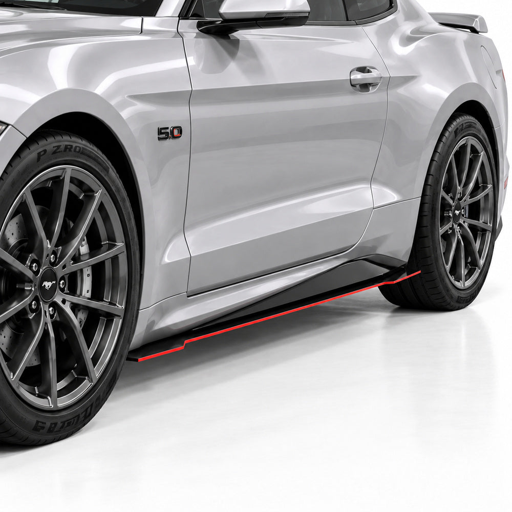 2015-2025 Ford Mustang V7R Side Skirt Splitters