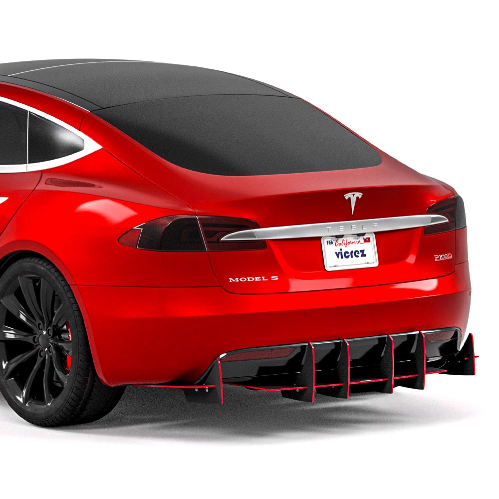 2015-2025 Tesla Model S Genali VR2 Rear Diffuser