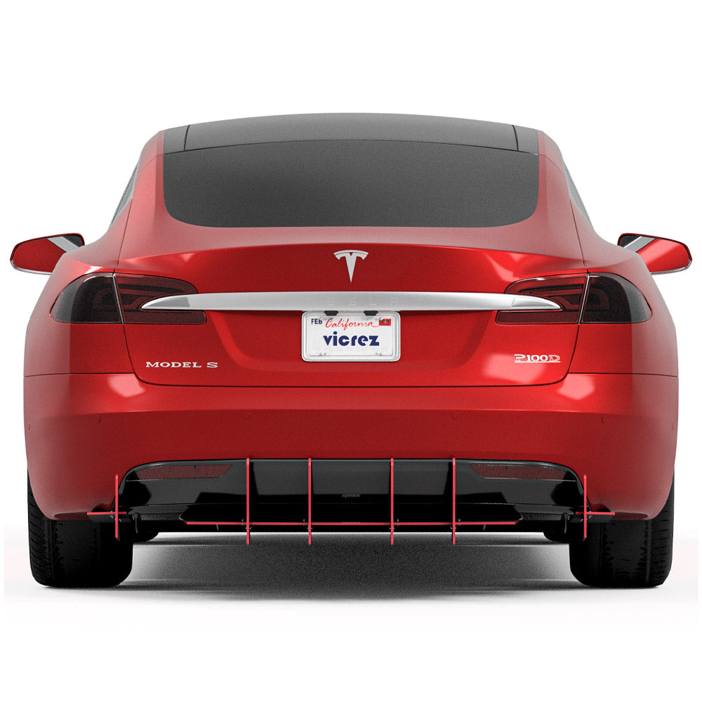 2015-2025 Tesla Model S Genali VR2 Rear Diffuser - view 3