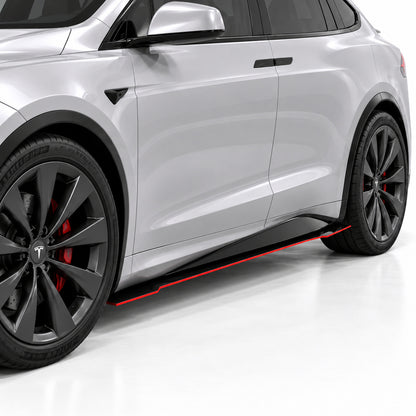 2015-2025 Tesla Model X V7R Side Skirt Splitters