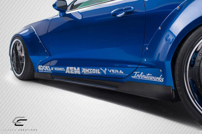 2016-2023 Chevrolet Camaro Grid Side Splitters, Carbon Fiber - view 3