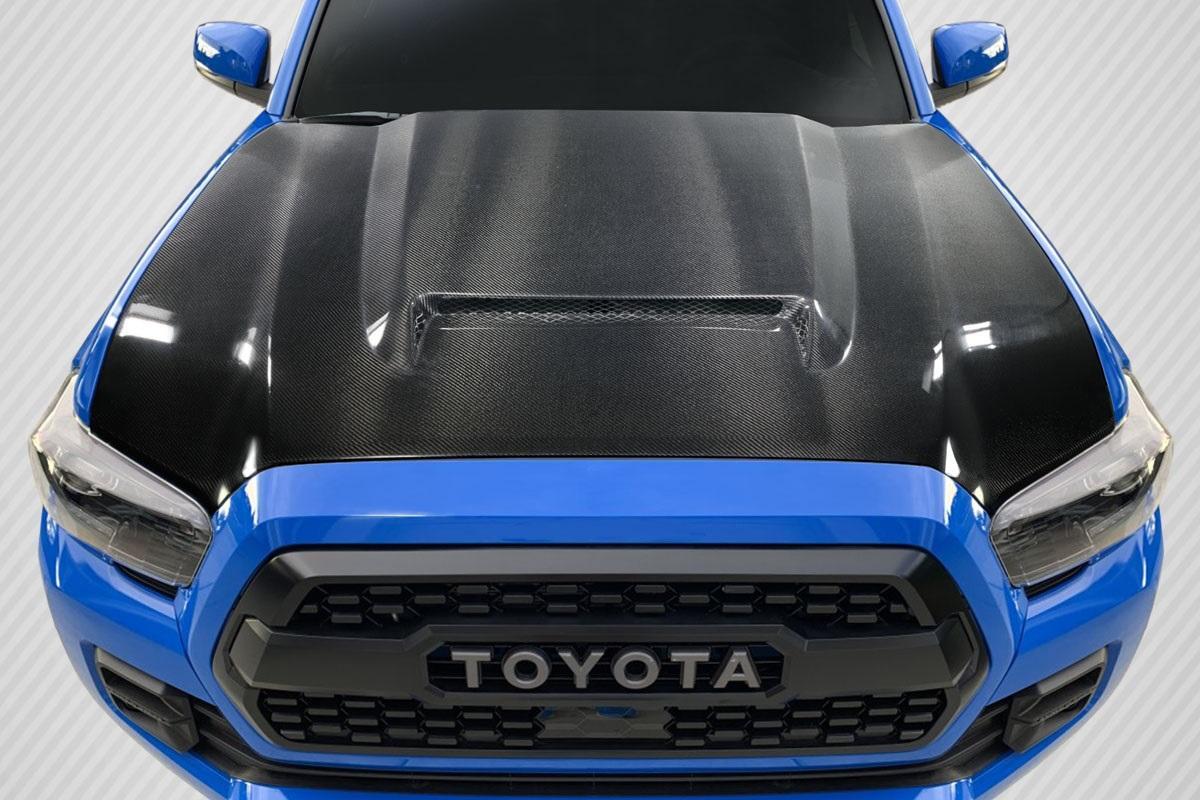 2016-2023 Toyota Tacoma RKS Hood, Carbon Fiber - view 1