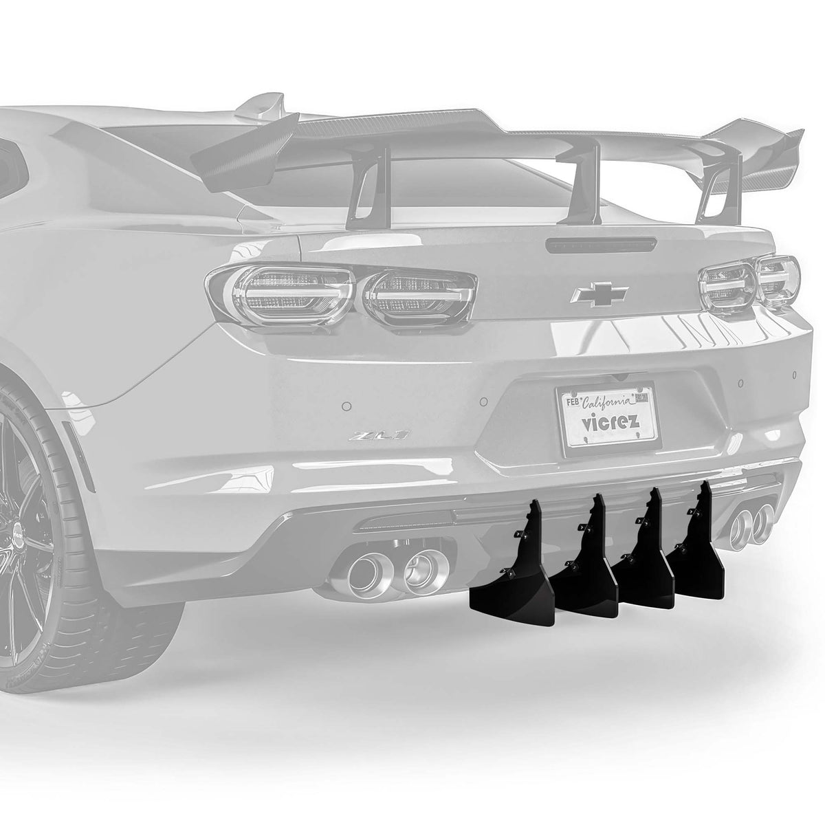 2016-2024 Camaro Veneno VR2 Rear Diffuser Add-On, Matte - view 2