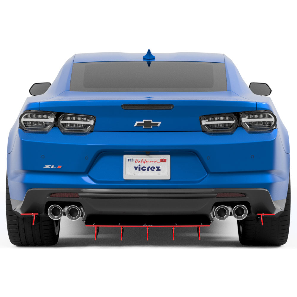 2016-2024 Chevrolet Camaro Zonari VR5 Rear Diffuser, ABS - view 5