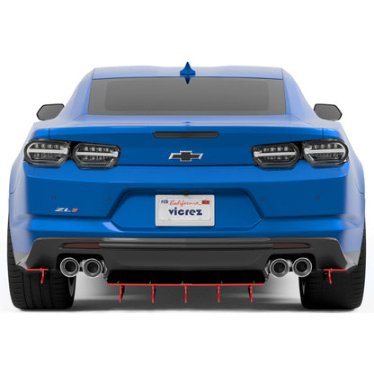 2016-2024 Chevrolet Camaro Zonari VR5 Rear Diffuser, ABS - view 5