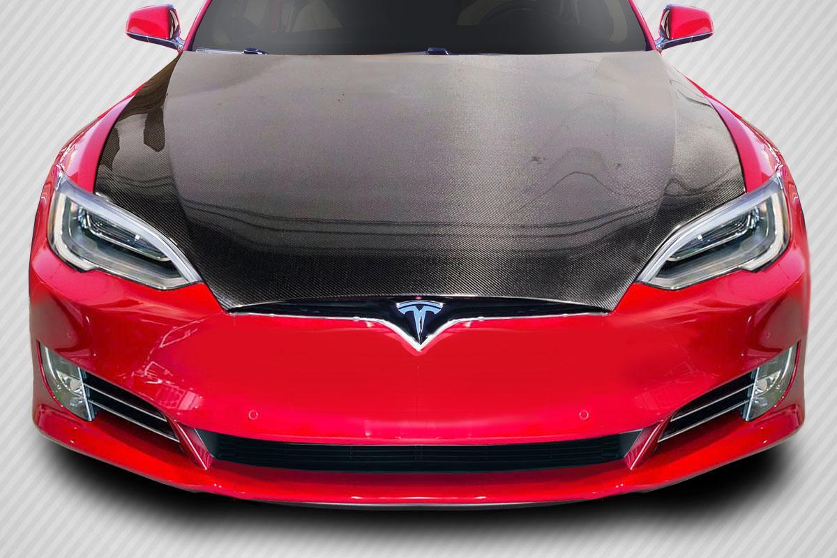 2016.5-2021.5 Tesla Model S DriTech OEM Look Hood, Carbon Fiber - view 1