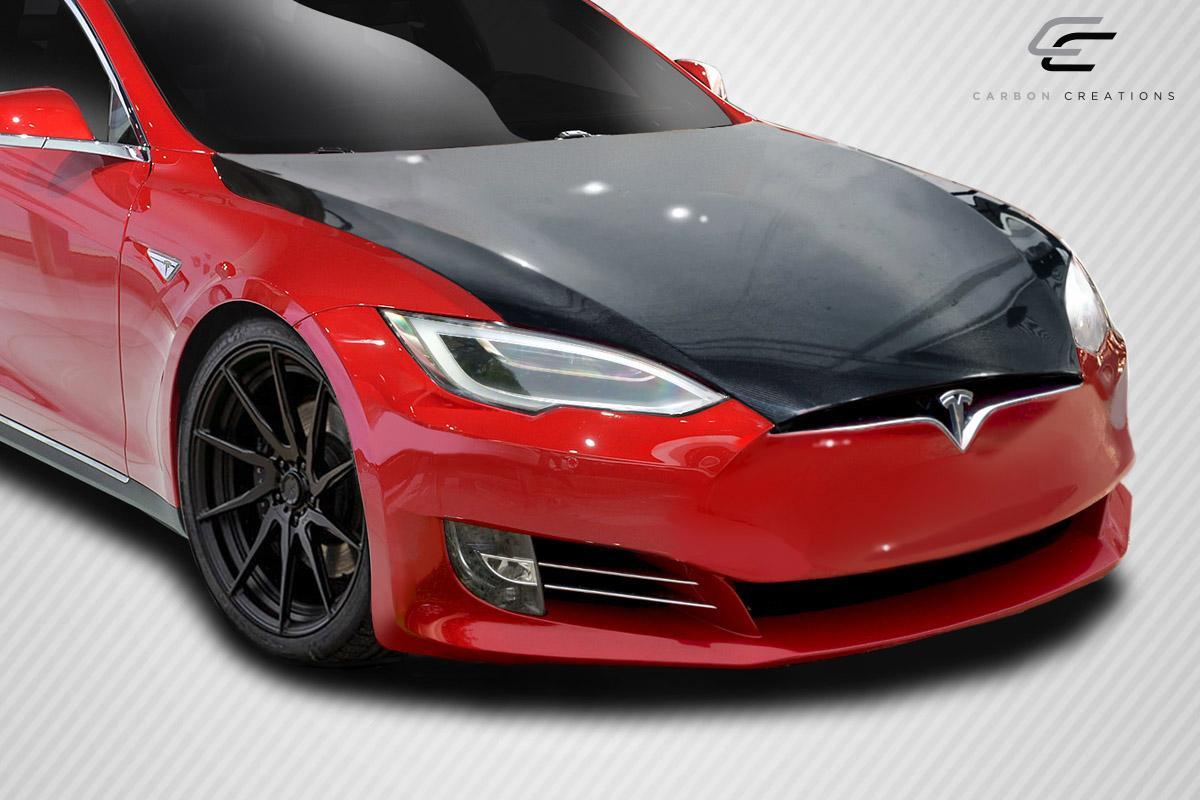2016.5-2021.5 Tesla Model S DriTech OEM Look Hood, Carbon Fiber - view 2