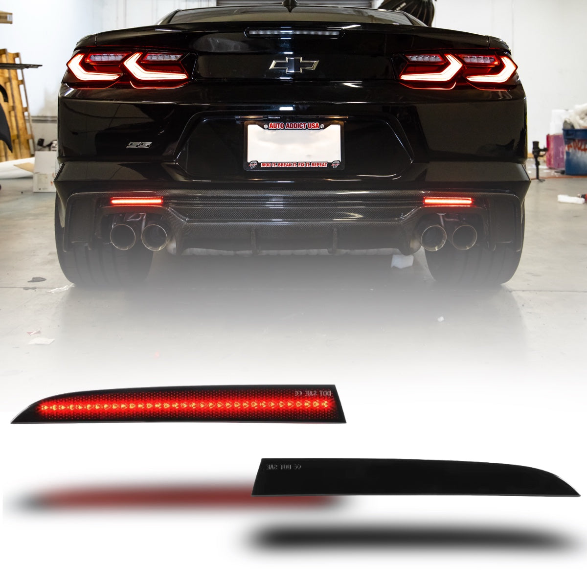2016-2025 Chevy Camaro Diffuser Clear LED Rear Reflectors (Pair)
