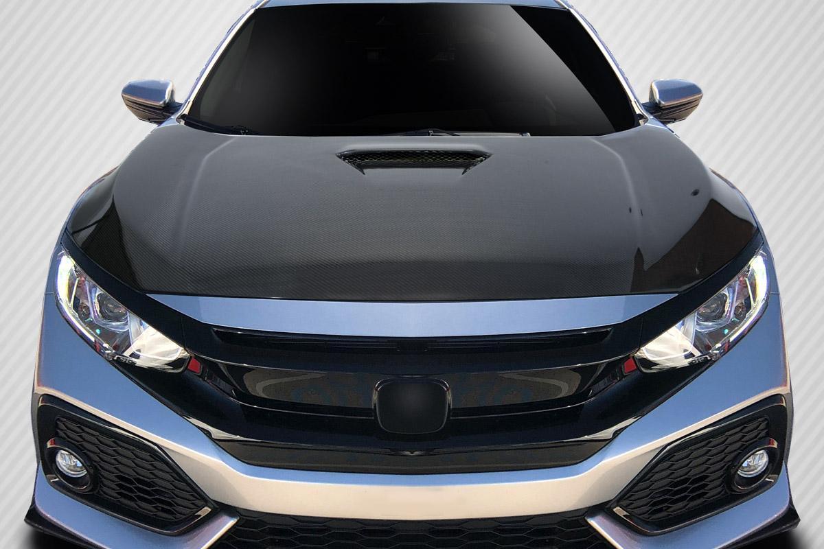 2017-2021 Honda Civic Type R OEM Look Hood, Carbon Fiber - view 1