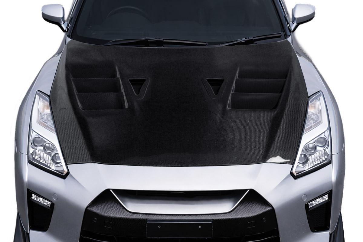 2017-2023 Nissan GT-R R35 TS-1 Hood, Carbon Fiber - view 1