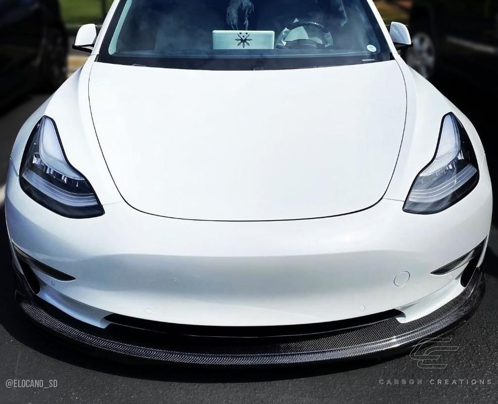 2017-2023 Tesla Model 3 GT Concept Front Lip, Carbon Fiber - view 3
