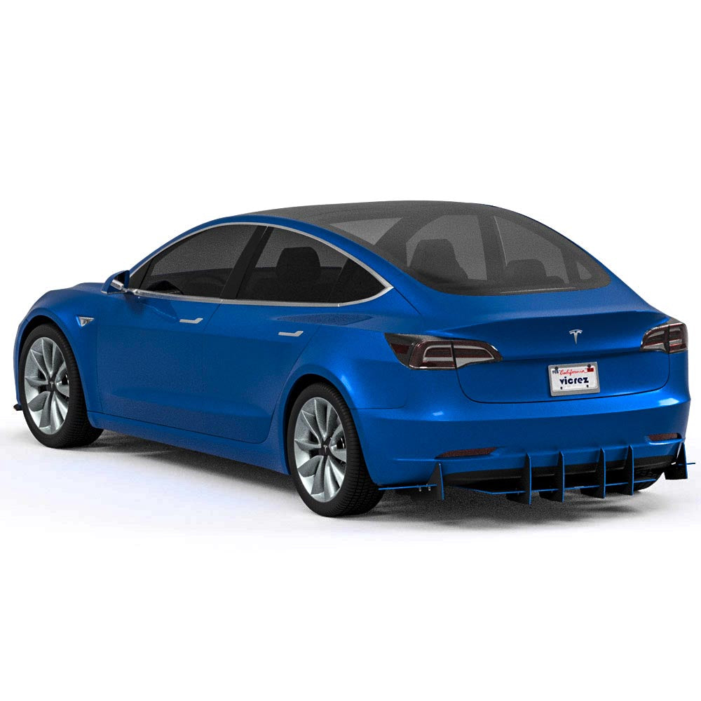 2017-2025 Tesla Model 3 Genali VR2 Rear Diffuser - view 2