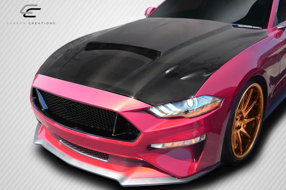 2018-2023 Ford Mustang CVX Hood, Carbon Fiber - view 2