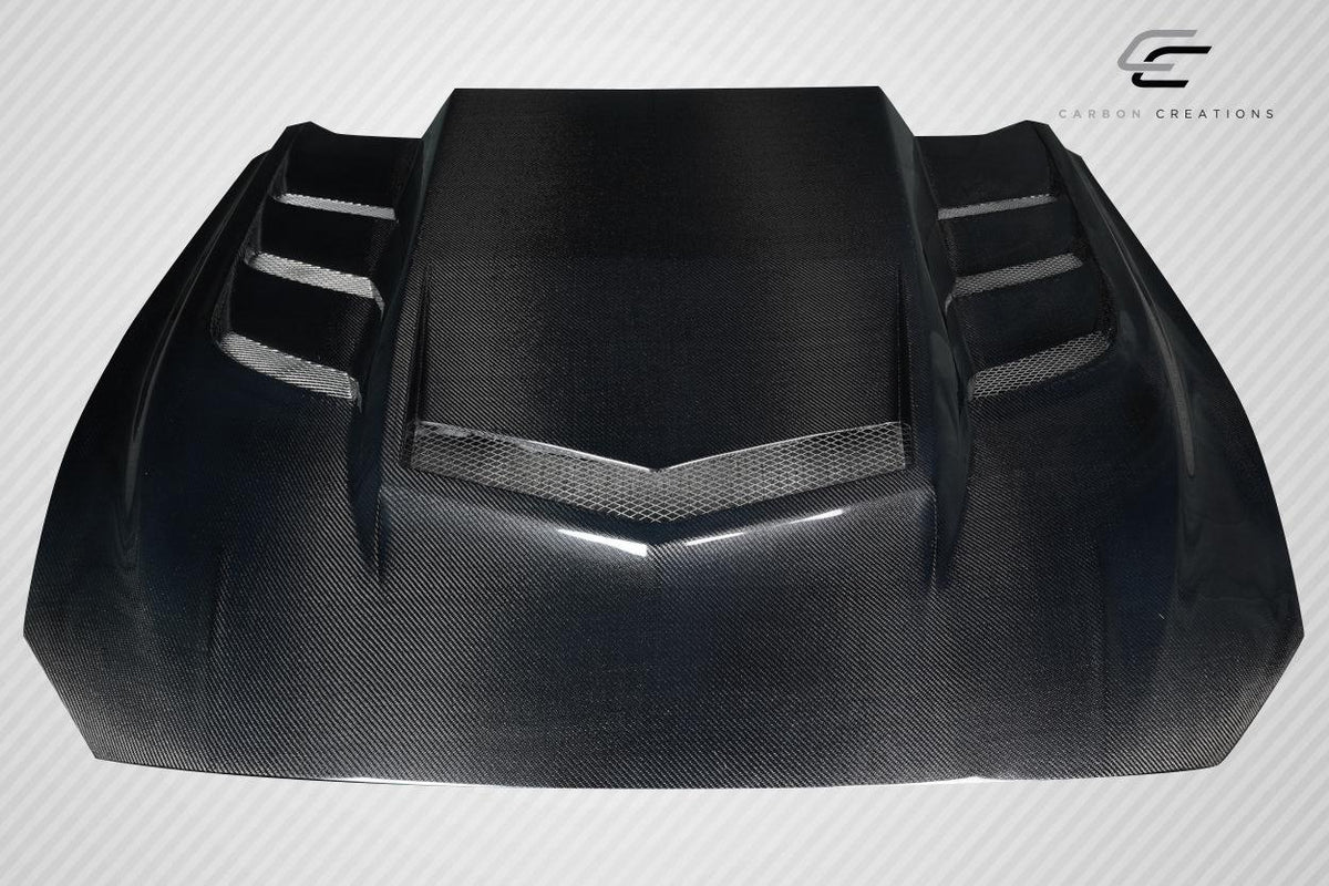 2018-2023 Ford Mustang Interceptor Hood, Carbon Fiber - view 2