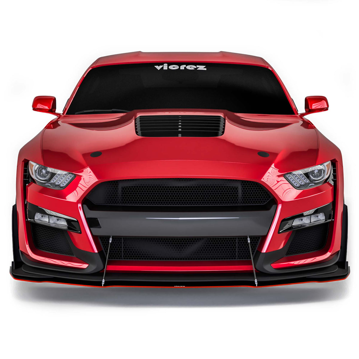 2018-2023 Ford Mustang GT500 Style Front Bumper Splitter - view 3