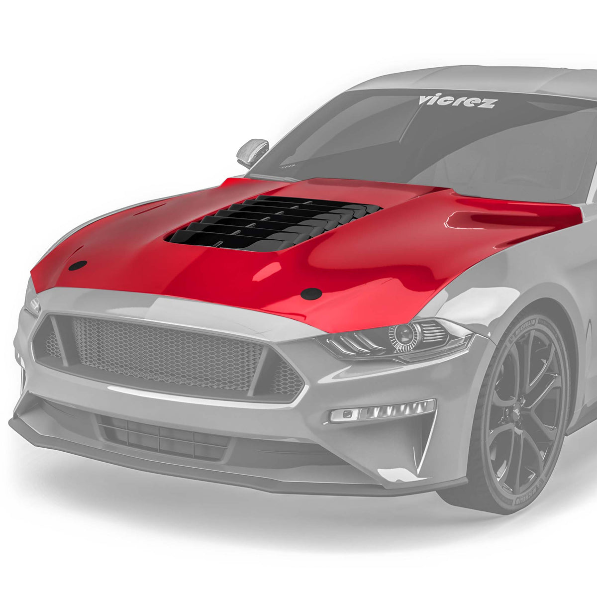 2018-2023 Ford Mustang GT500 Style Hood w/ Air Vent Scoop