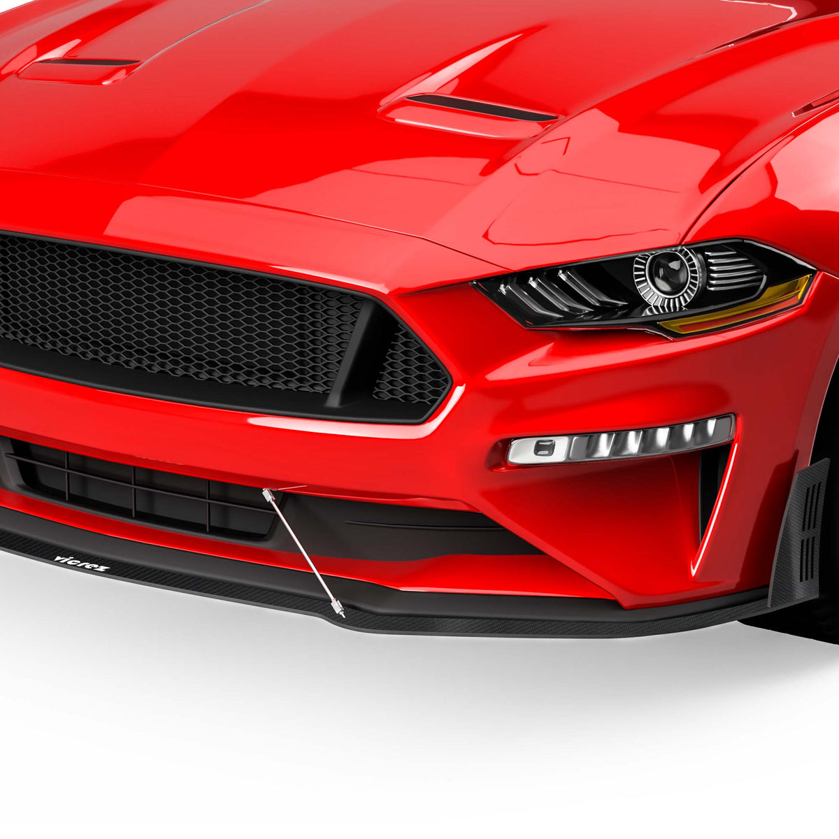 2018-2023 Ford Mustang LV Style Front Lip Splitter, ABS - view 11