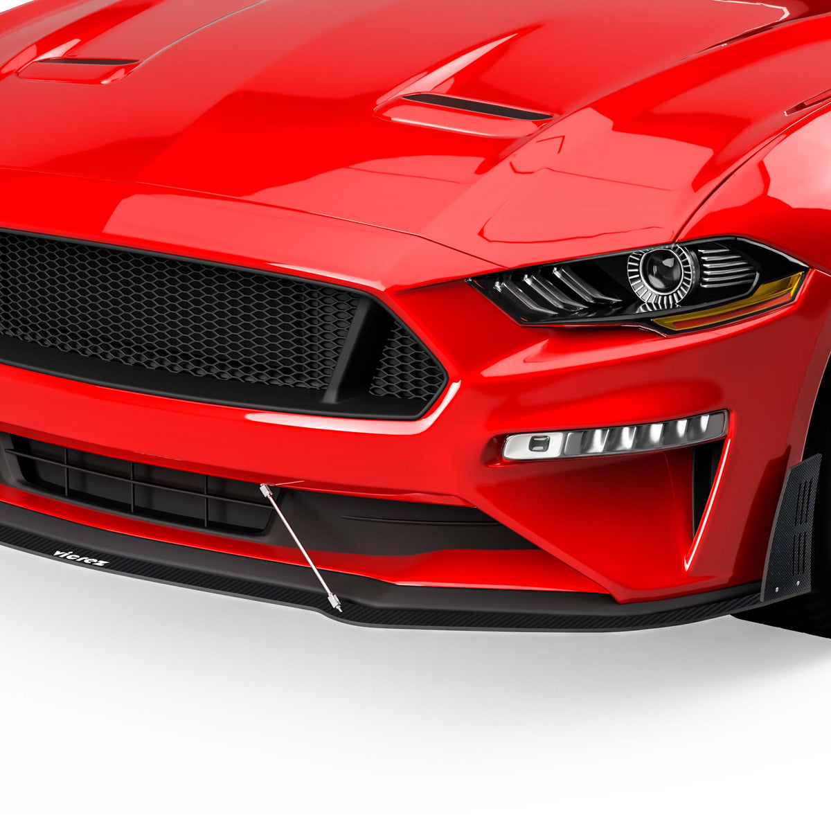 2018-2023 Ford Mustang LV Style Front Lip Splitter, ABS - view 12