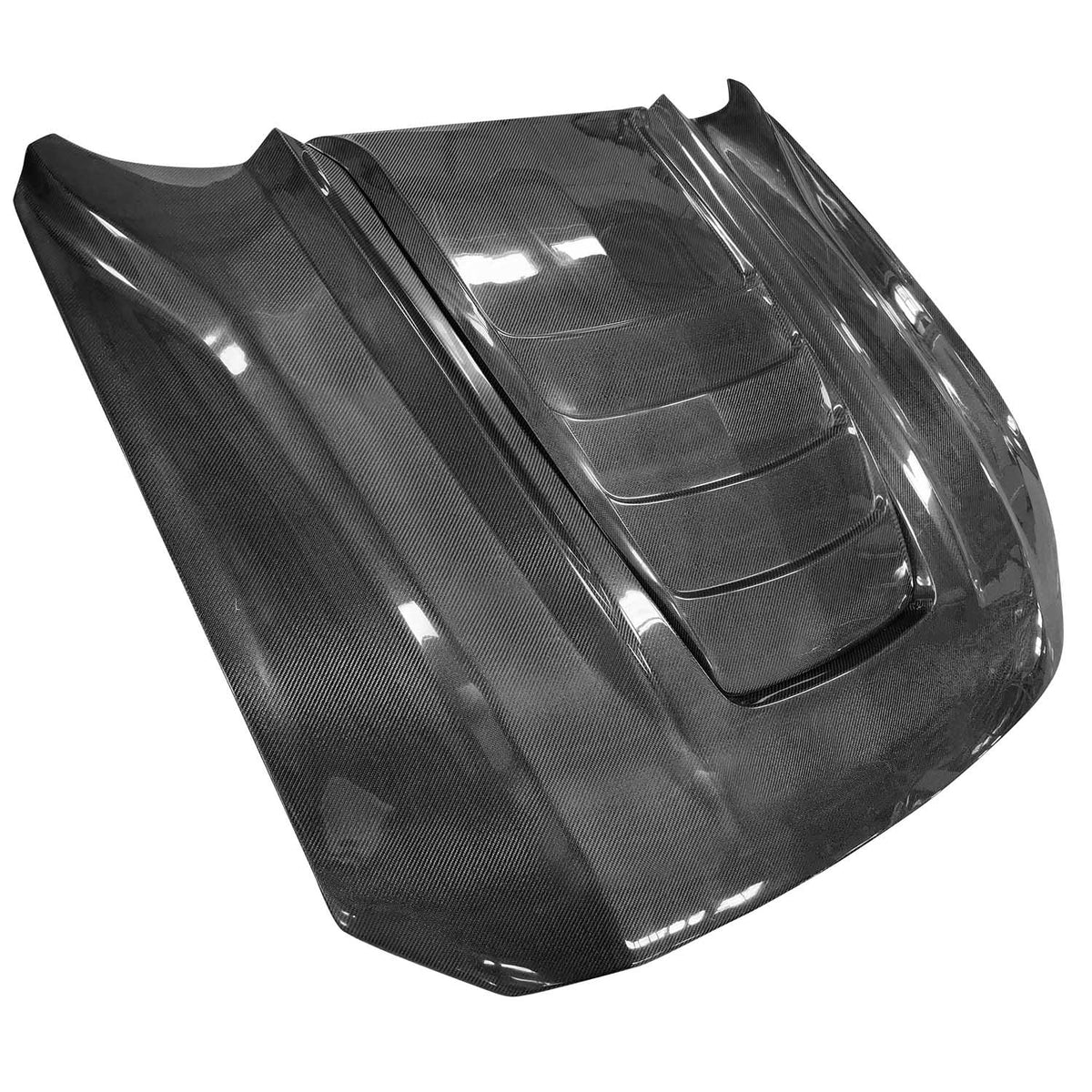 2018-2023 Ford Mustang V6R Style Hood, Carbon Fiber - view 2
