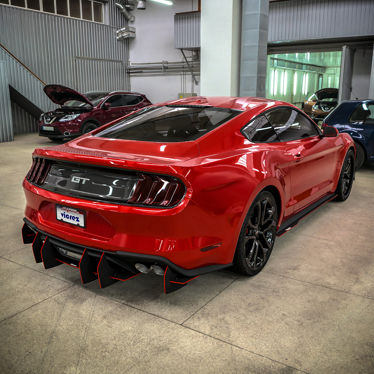 2018-2025 Ford Mustang Centa VR2 Rear Diffuser - view 3