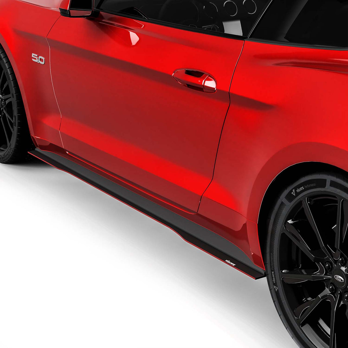 2018-2025 Ford Mustang LV Style Side Splitters, ABS