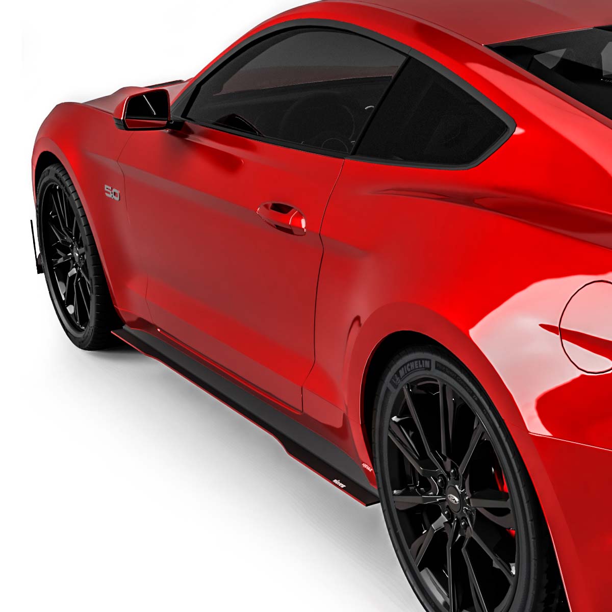2018-2025 Ford Mustang LV Style Side Splitters, ABS - view 3